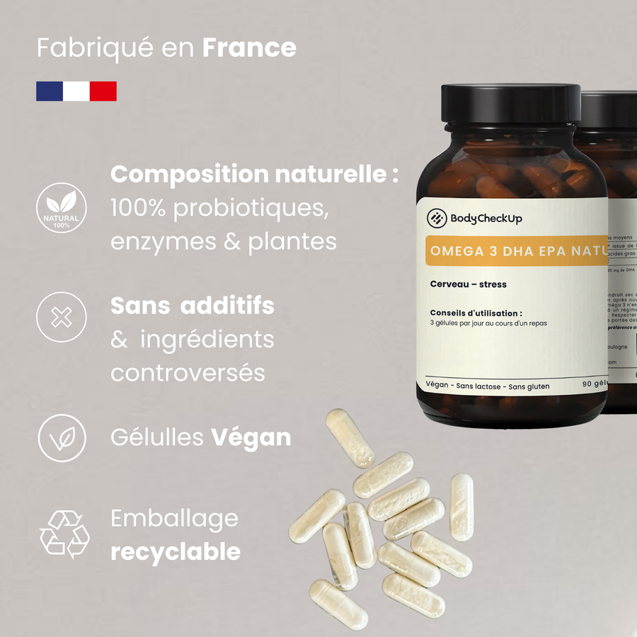 Omega 3 DHA boost : ciblé pour le cerveau, la vision, la grossesse et le développement neurocognitif.