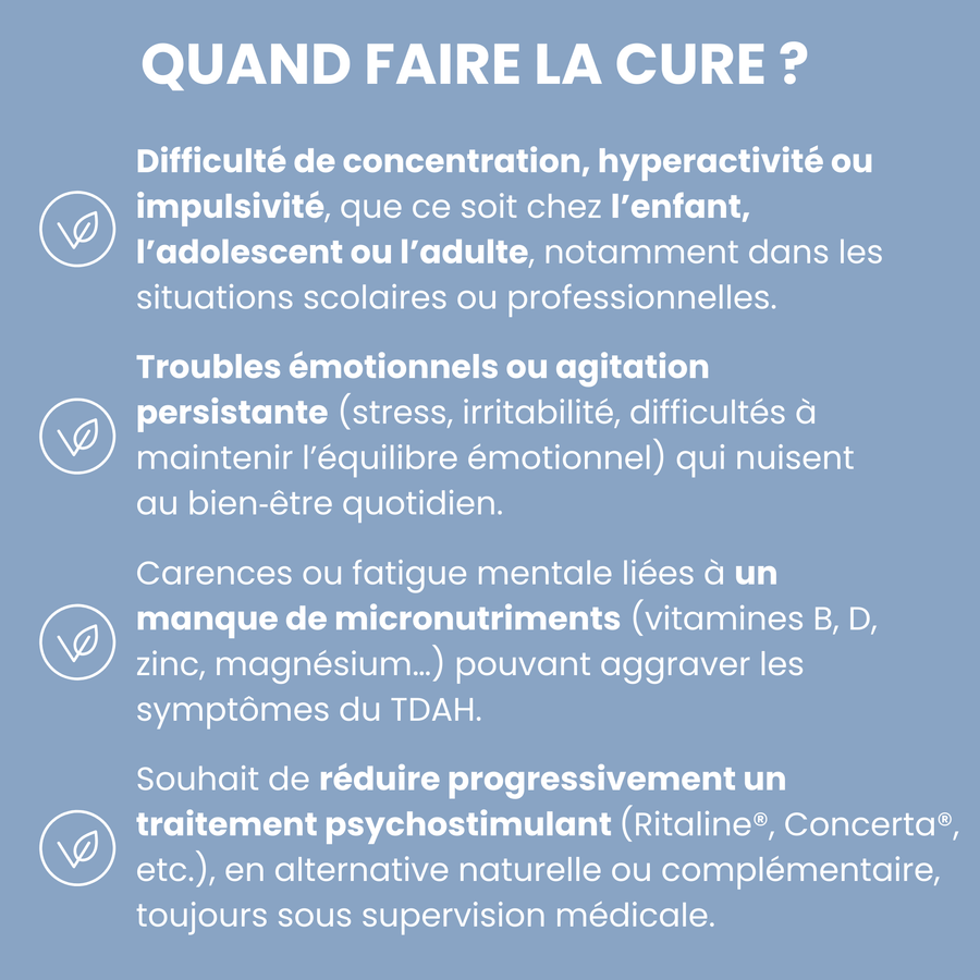 Concentration et sérénité TDAH - Ciblé sur la concentration, la clarté mentale et la stabilité émotionnelle
